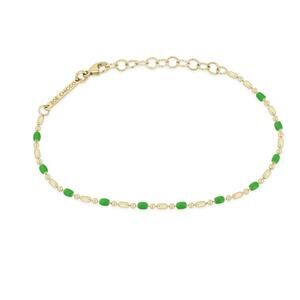 NEW ZOË CHICCO women's tube bar chain bracelet in green enamel
